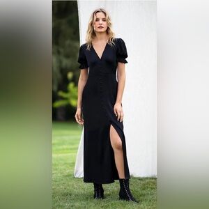 TVF by DVF Black Crepe Maxi Dress Sz 0 Diane Von Furstunberg